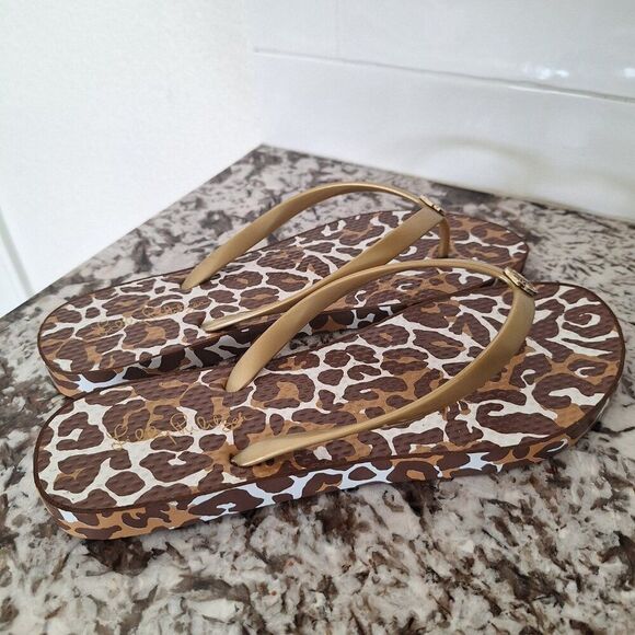 lilly Pulitzer pool animal print thong sandals size 9-10 - Picture 3 of 10